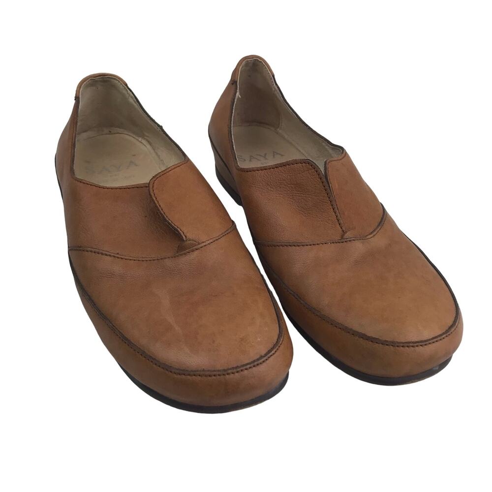 Saya Women's Japanese Tan Leather Japan Slip-On Shoe Loafer Size 23 (US 6) Rare!